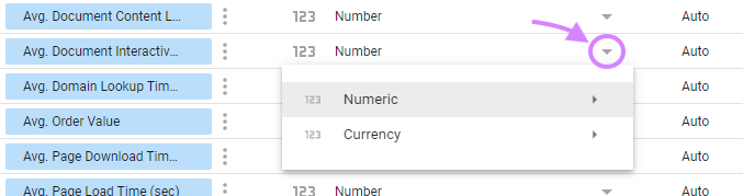 Recategorizing data with a drop-down menu