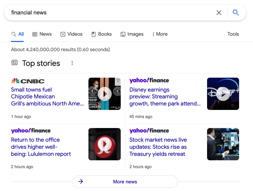 Top Stories SERP feature