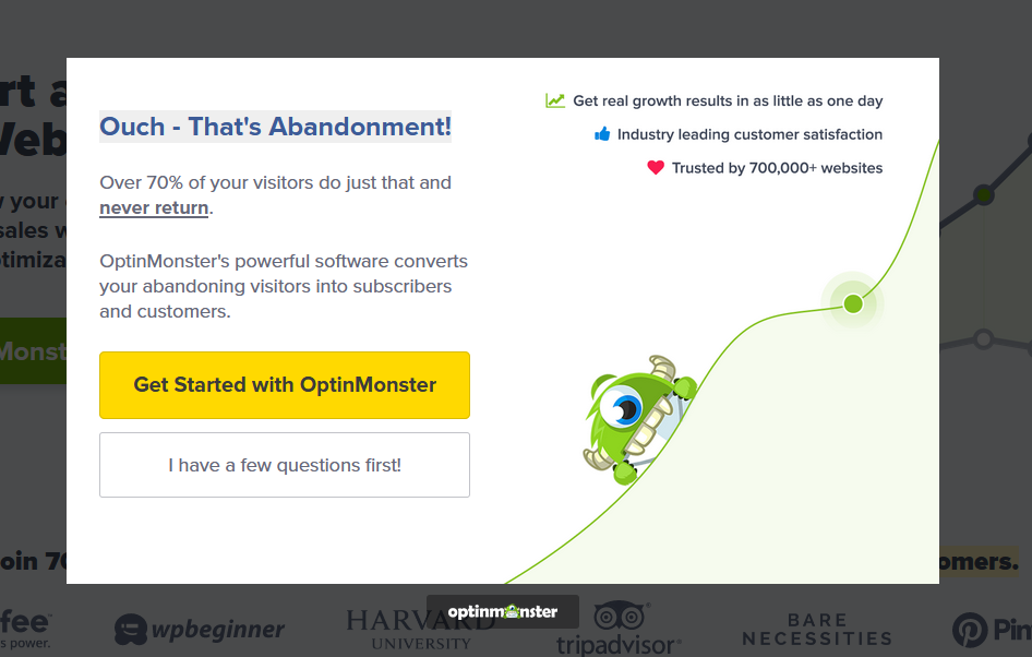 Optinmonster exit-intent popup