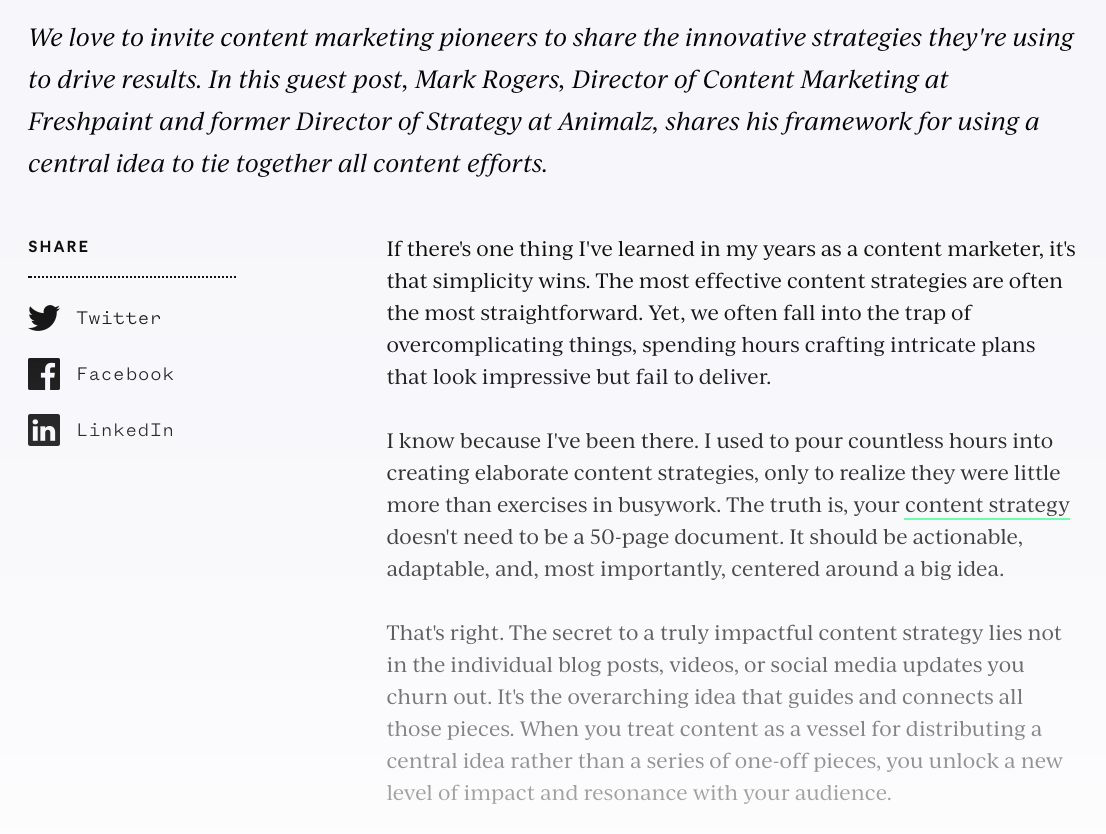 Article by animalz.co on creating an effective content strategy