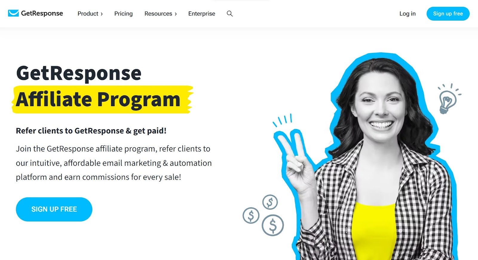 GetResponse Affiliate Program landing page