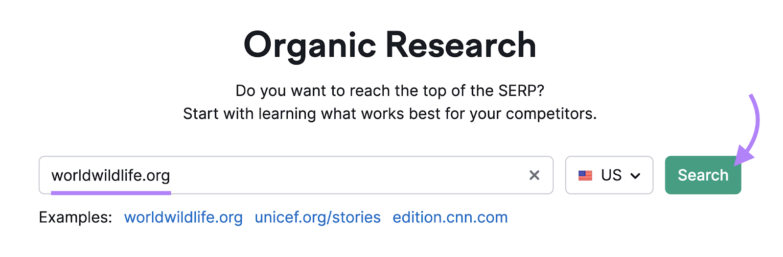 organic research tool start