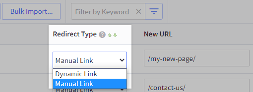 choose manual or dynamic url