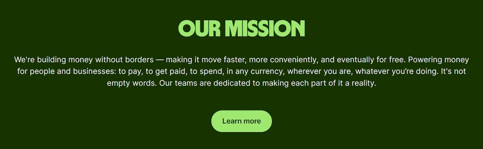 Wise’s mission statement