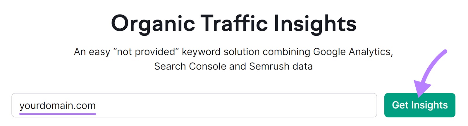 Organic Traffic Insights tool