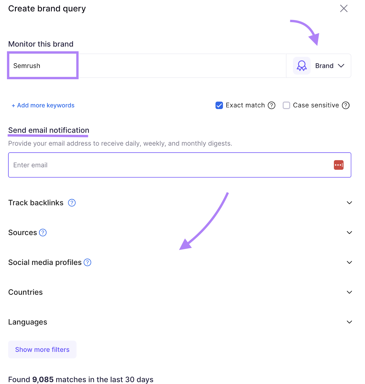 Brand Monitoring set up