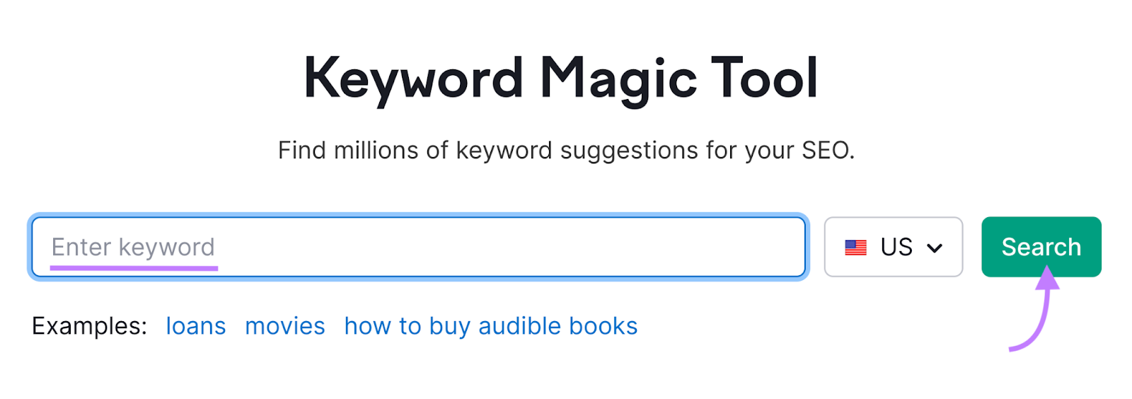 Keyword Magic Tool search bar