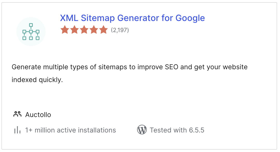 XML sitemap generator for Google WordPress plugin