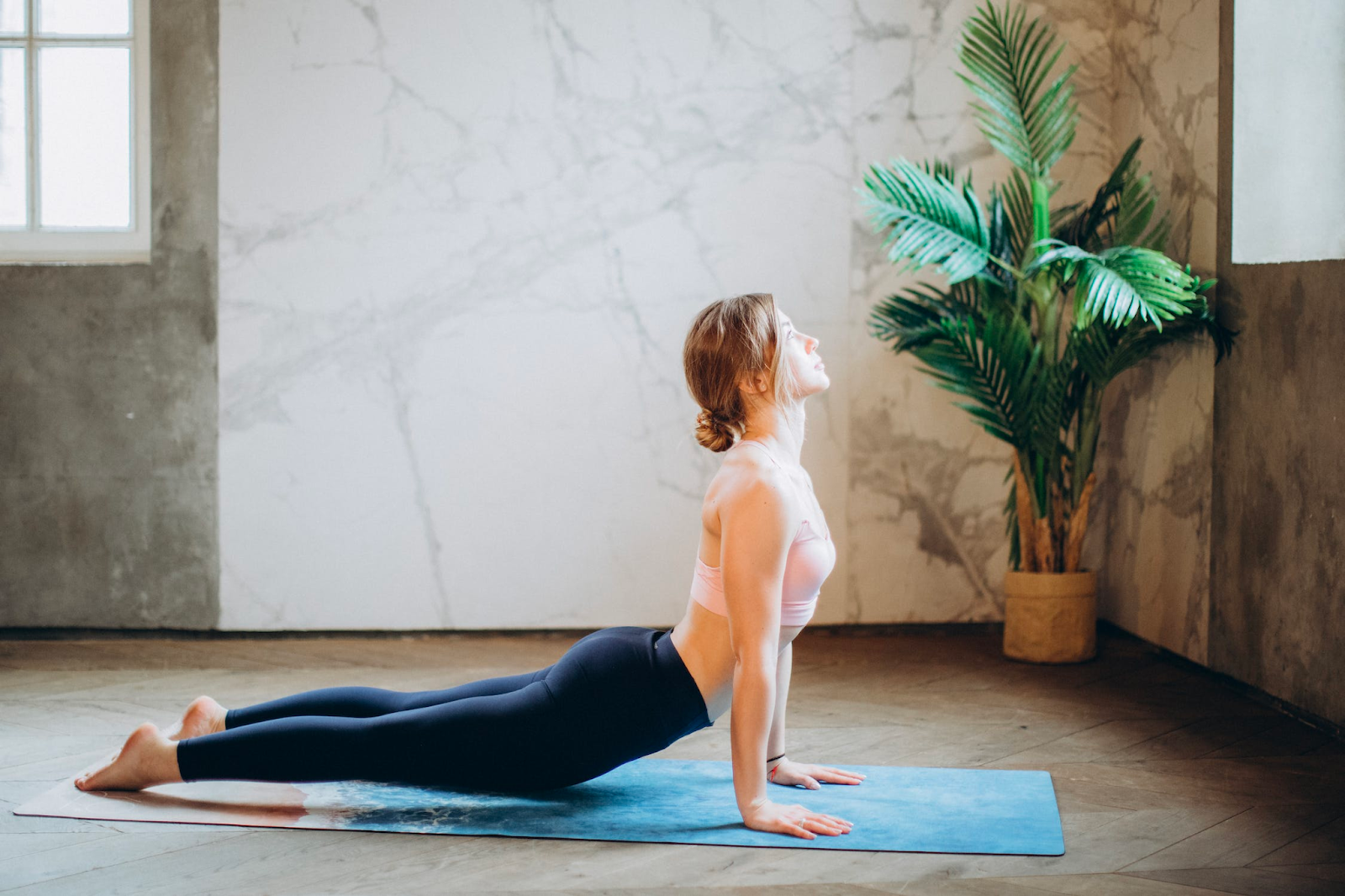 Woman doing yoga.