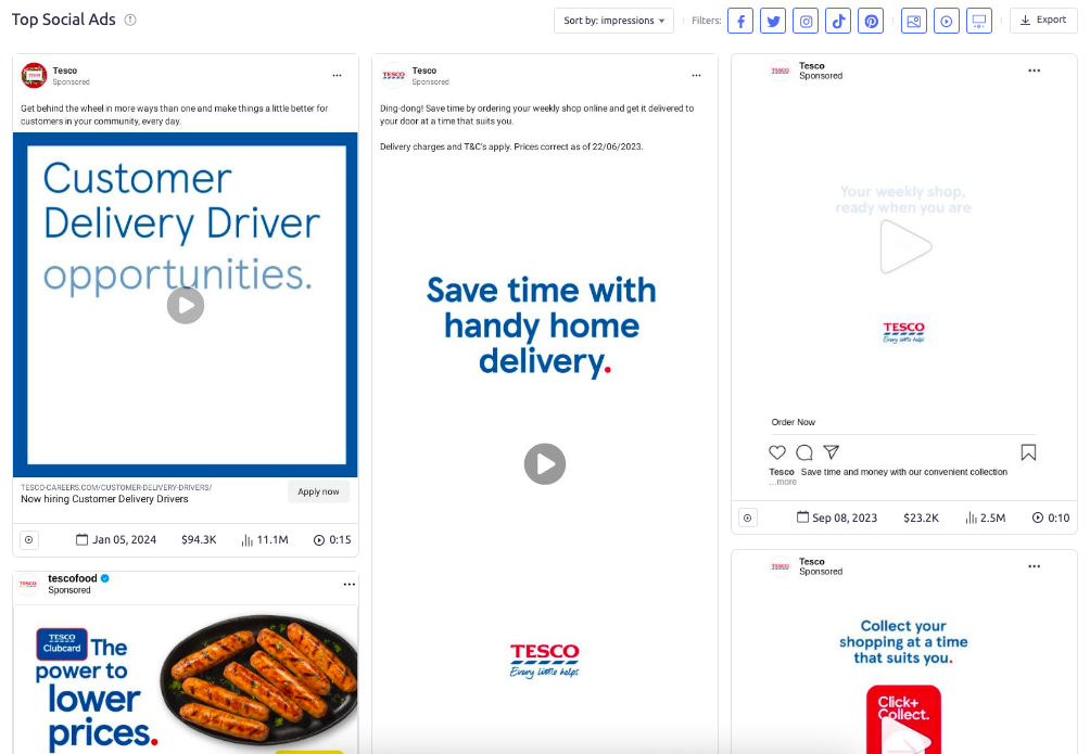 top social media ads by tesco.com