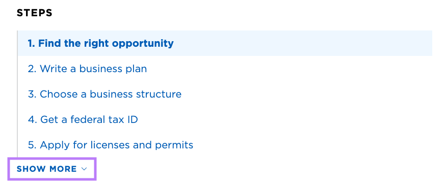 NerdWallet's pillar page table of contents