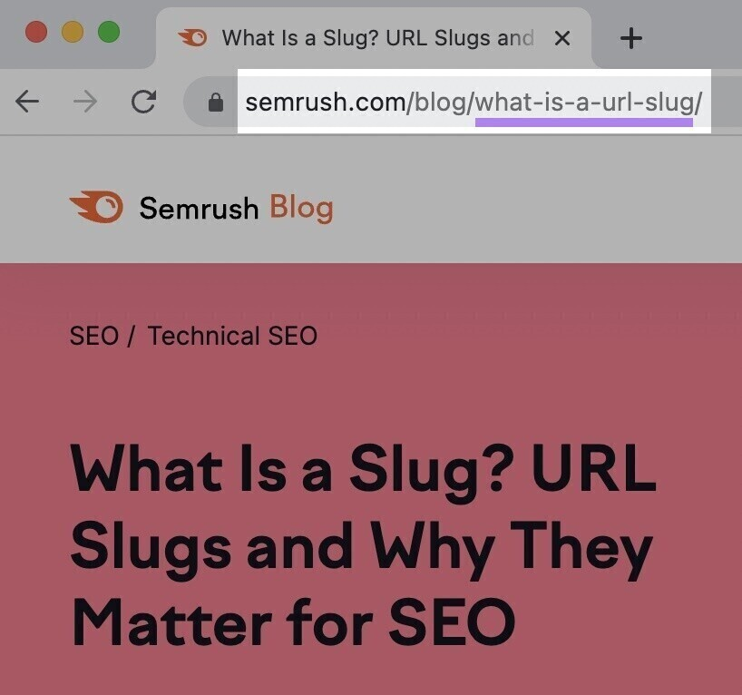 the URL slug is highlighted