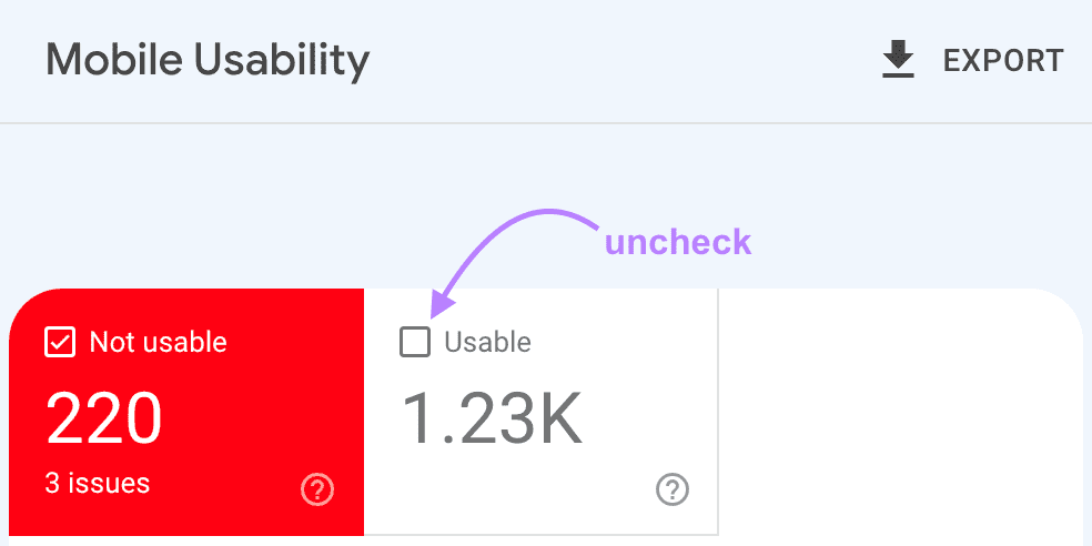 “Mobile Usability” check in Google Search Console"