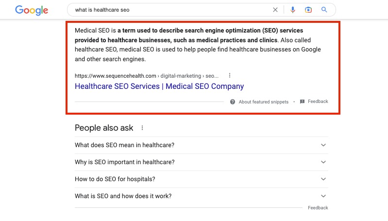 Featured Snippet on a desktop SERP