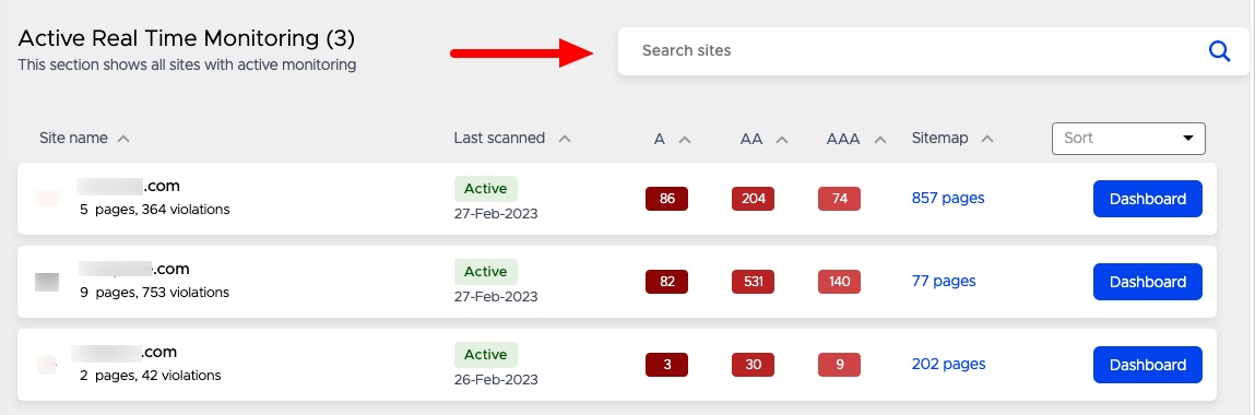 Active Real Time Monitoring (My Scans)