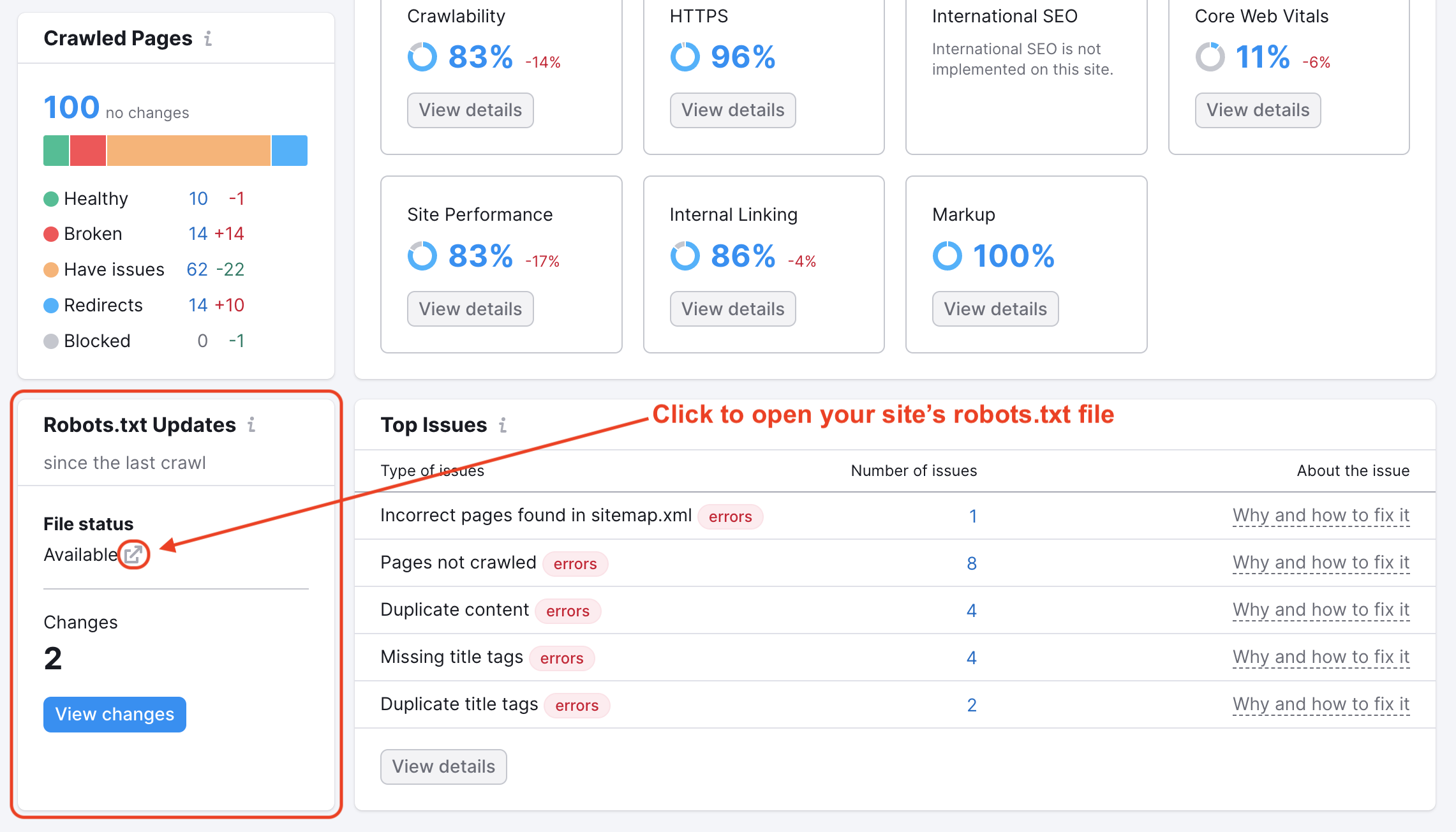 How to open the robots.txt file