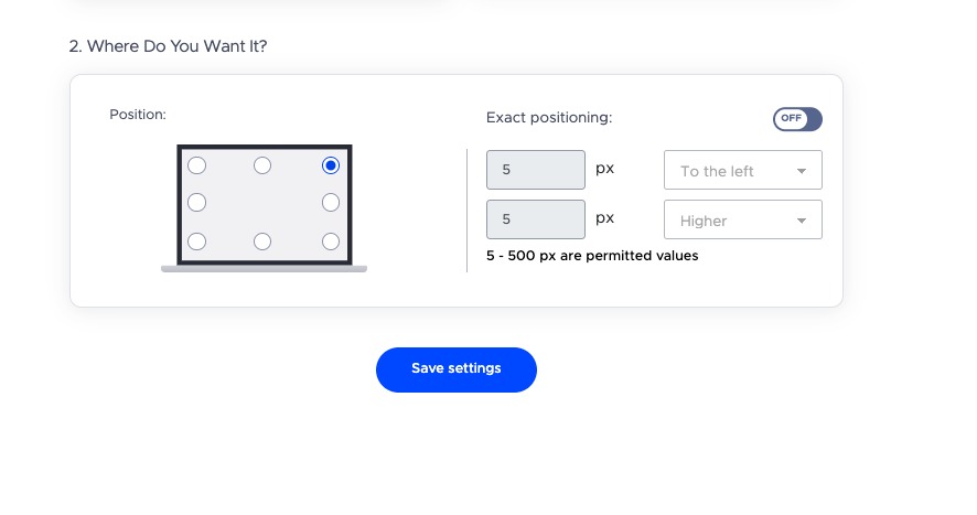 You can also choose the screen orientation by selecting it on the computer icon, or by giving the exact pixel dimensions.