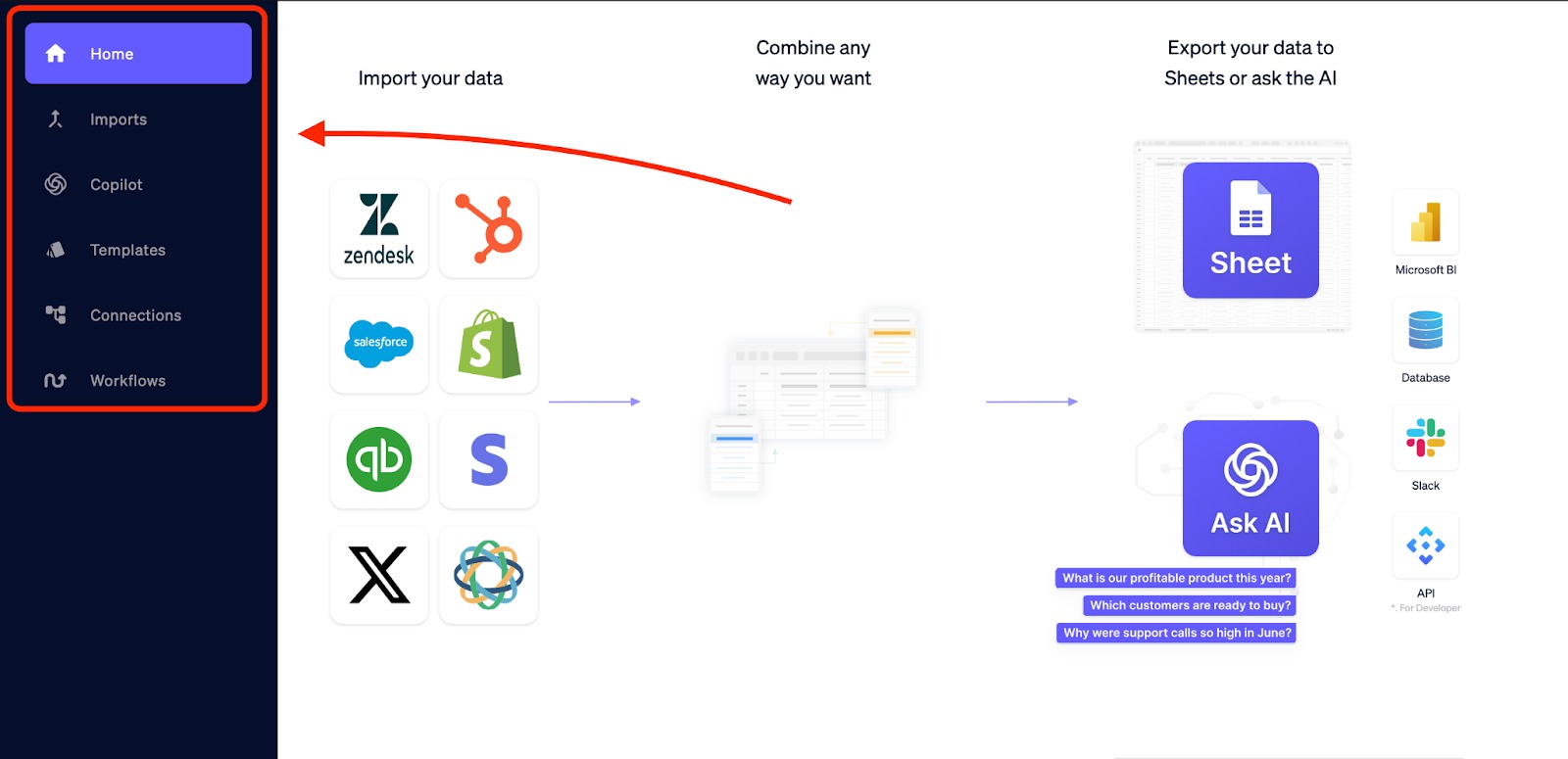 All of the available segments within AI Automated Data Connector.